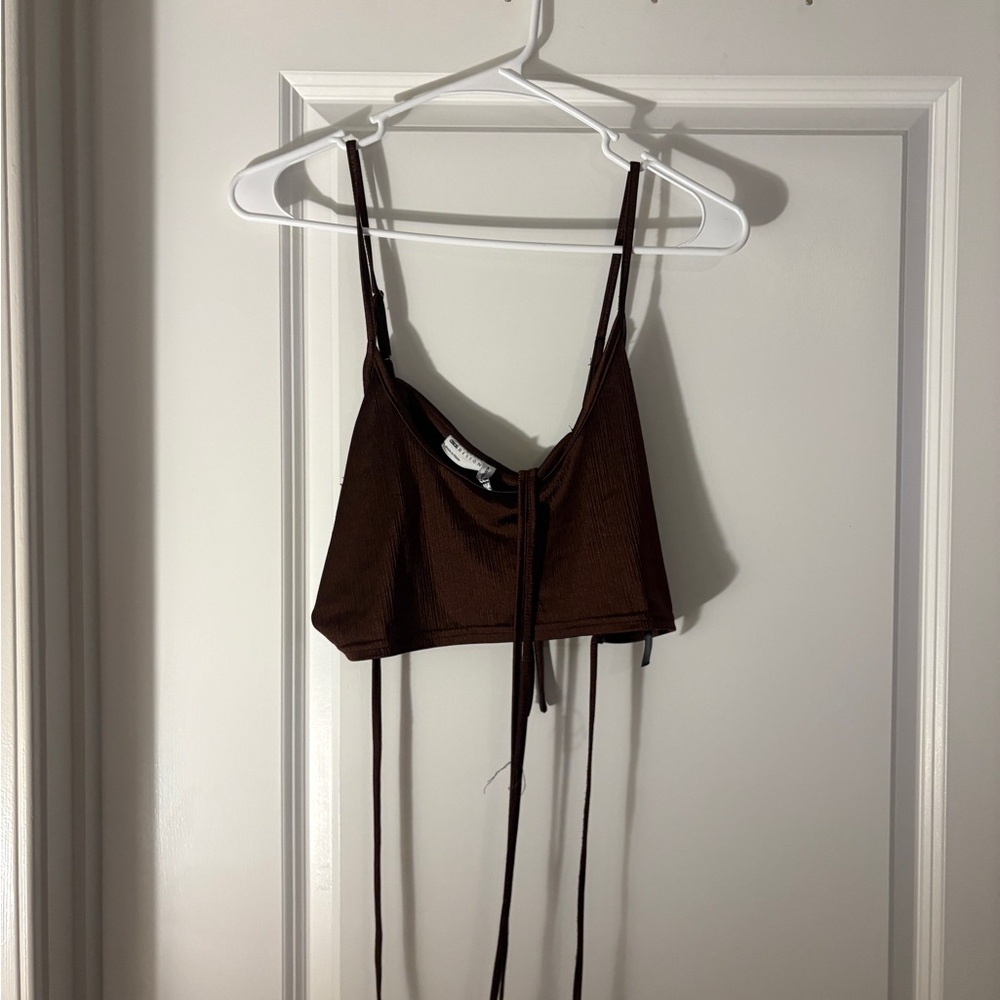 Brown tie top
